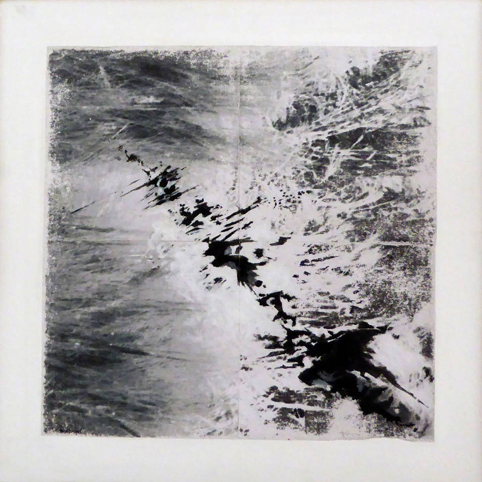 Traces - papier marouflé sur bois - 40x40 cm - Alain Rebord - Peintre