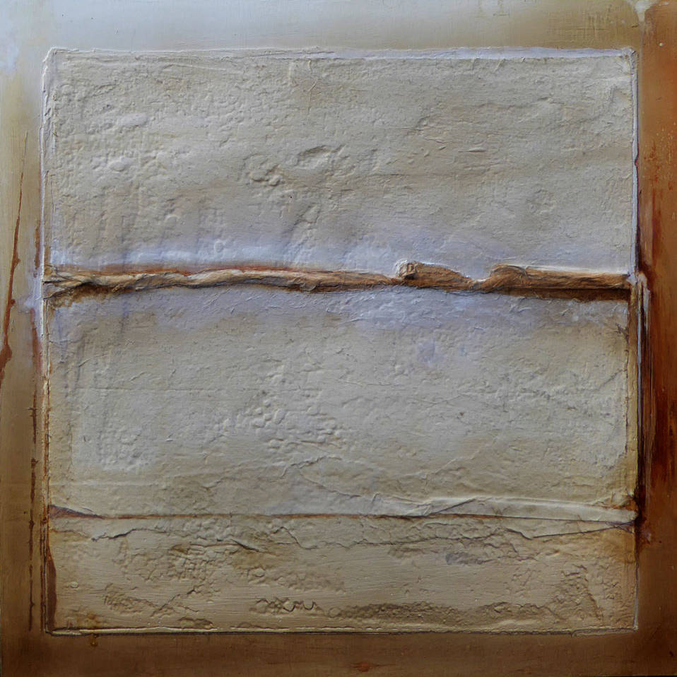 Palimpseste 1 - tech. mixte sur bois - 50x50cm - Alain Rebord - 2020