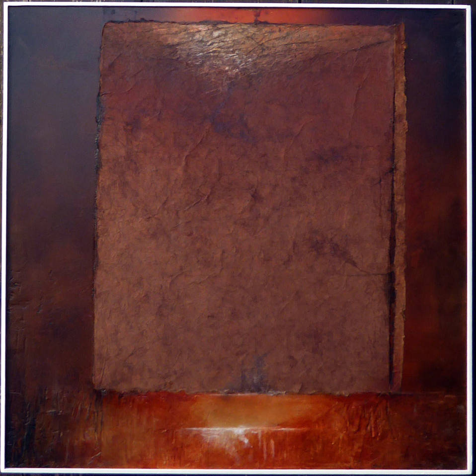 D'or et de Feu - Tech. mixte sur bois-100x100 cm - 2020 - Alain rebord