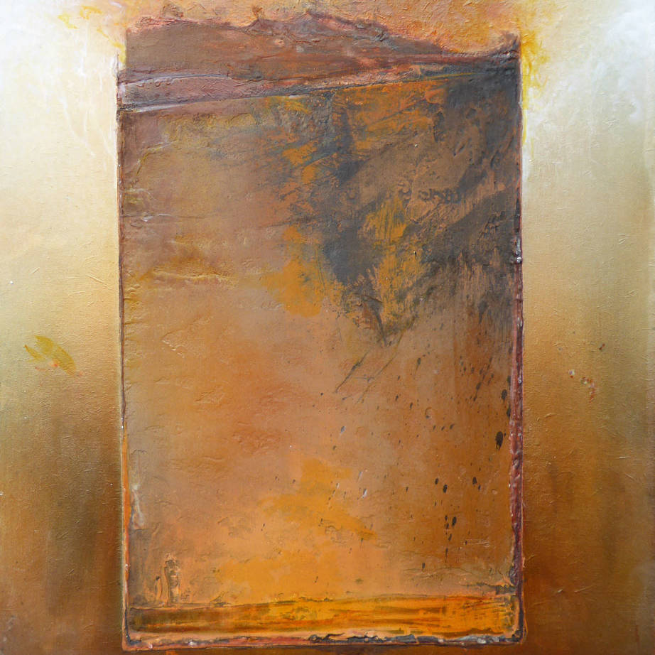 Sous le feu - Tech. mixte sur bois - 54x50 cm - 2020 - Alain Rebord