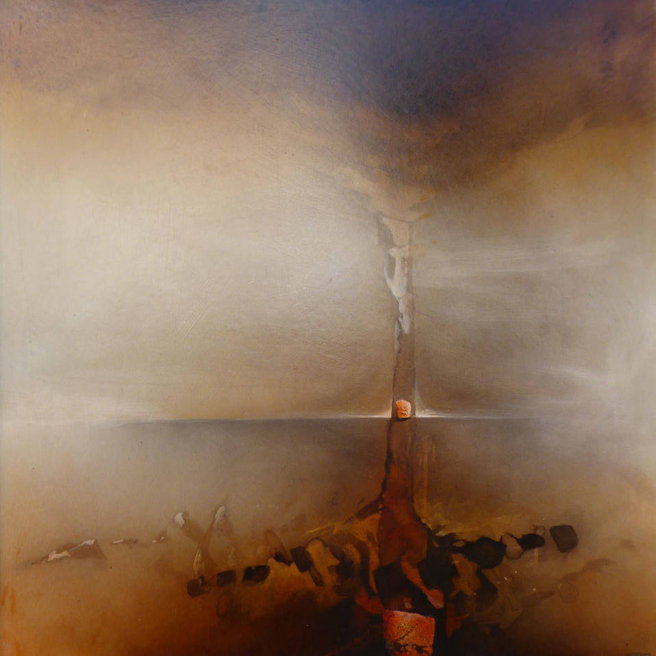 Résurgence - encres acryliques sur bois 100/100cm. 2021 - Alain Rebord